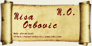 Miša Orbović vizit kartica